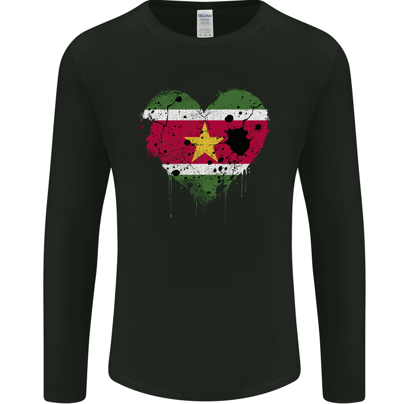 Love Suriname Flag Suriname Day Football Mens Long Sleeve T-Shirt Black