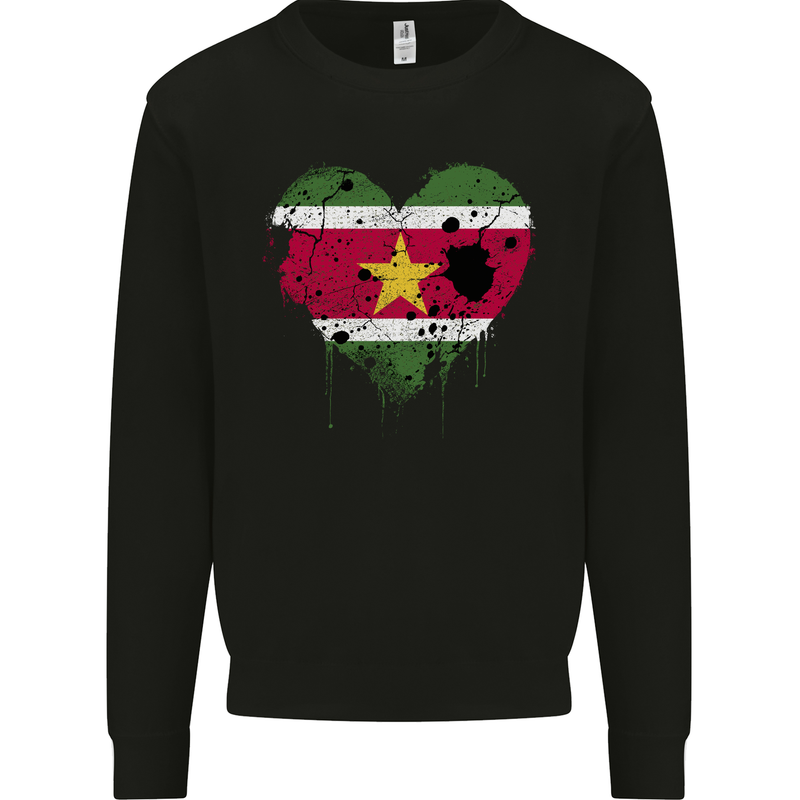 Love Suriname Flag Suriname Day Football Mens Sweatshirt Jumper Black