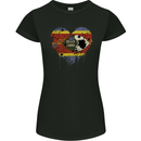 Love Swaziland Flag Swazi Day Football Womens Petite Cut T-Shirt Black