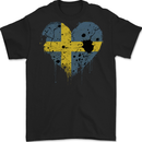 Love Swedish Flag Sweden Day Football Mens Gildan Cotton T-Shirt Black