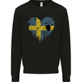 Love Swedish Flag Sweden Day Football Mens Sweatshirt Jumper Black