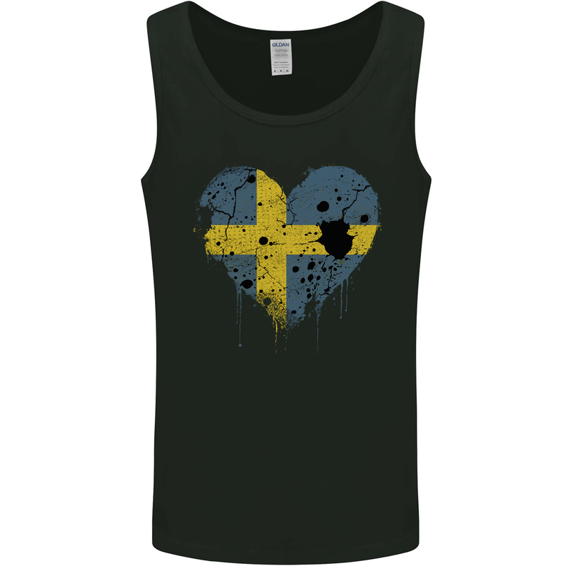 Love Swedish Flag Sweden Day Football Mens Vest Tank Top Black