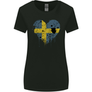 Love Swedish Flag Sweden Day Football Womens Wider Cut T-Shirt Black