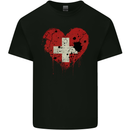Love Switzerland Flag Swiss Day Football Kids T-Shirt Childrens Black