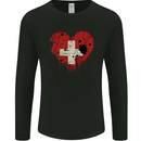 Love Switzerland Flag Swiss Day Football Mens Long Sleeve T-Shirt Black