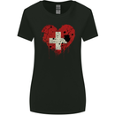 Love Switzerland Flag Swiss Day Football Womens Wider Cut T-Shirt Black
