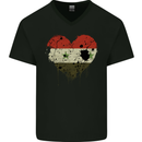 Love Syria Flag Syrian Day Football Mens V-Neck Cotton T-Shirt Black
