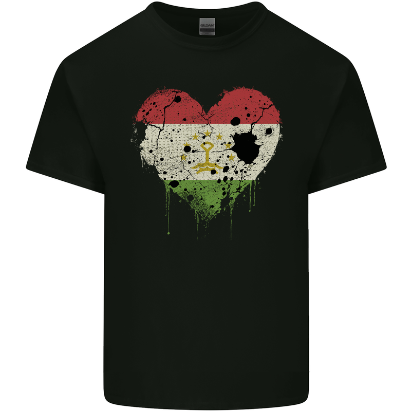 Love Tajikistan Flag Tajik Day Football Mens Cotton T-Shirt Tee Top Black