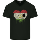Love Tajikistan Flag Tajik Day Football Mens V-Neck Cotton T-Shirt Black