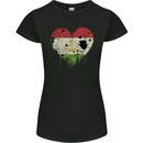 Love Tajikistan Flag Tajik Day Football Womens Petite Cut T-Shirt Black