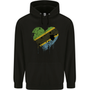 Love Tanzania Flag Tanzanian Day Football Mens 80% Cotton Hoodie Black