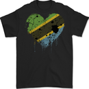 Love Tanzania Flag Tanzanian Day Football Mens Gildan Cotton T-Shirt Black
