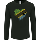 Love Tanzania Flag Tanzanian Day Football Mens Long Sleeve T-Shirt Black