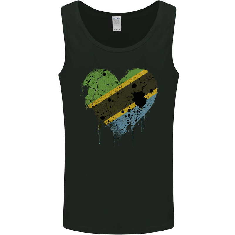 Love Tanzania Flag Tanzanian Day Football Mens Vest Tank Top Black