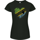 Love Tanzania Flag Tanzanian Day Football Womens Petite Cut T-Shirt Black