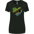 Love Tanzania Flag Tanzanian Day Football Womens Wider Cut T-Shirt Black