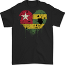 Love Togo Flag Togolese Day Football Mens Gildan Cotton T-Shirt Black