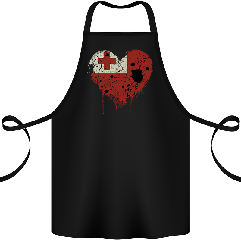 Love Tongo Flag Tongan Day Football Cotton Apron 100% Organic Black