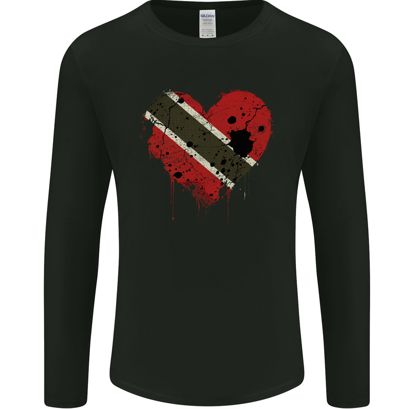 Love Trinidad and Tobago Day Football Mens Long Sleeve T-Shirt Black