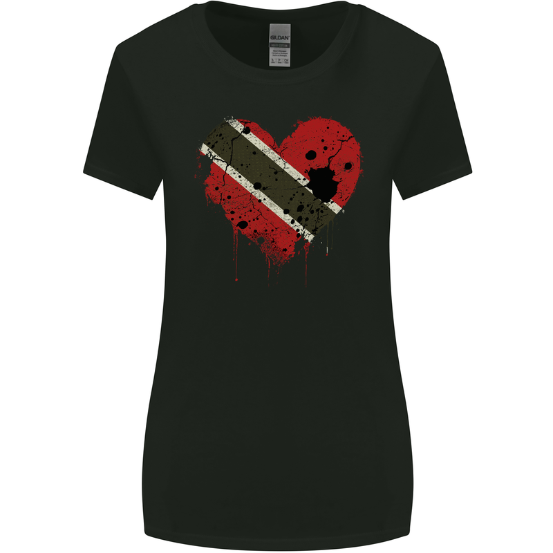 Love Trinidad and Tobago Day Football Womens Wider Cut T-Shirt Black