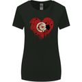 Love Tunisia Flag Tunisian Day Football Womens Wider Cut T-Shirt Black