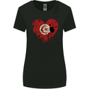 Love Tunisia Flag Tunisian Day Football Womens Wider Cut T-Shirt Black