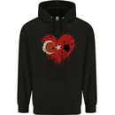 Love Turkey Flag Turkish Day Football Mens 80% Cotton Hoodie Black