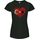 Love Turkey Flag Turkish Day Football Womens Petite Cut T-Shirt Black