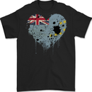 Love Tuvalu Flag Tuvaluan Day Football Mens Gildan Cotton T-Shirt Black