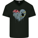 Love Tuvalu Flag Tuvaluan Day Football Mens V-Neck Cotton T-Shirt Black