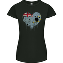 Love Tuvalu Flag Tuvaluan Day Football Womens Petite Cut T-Shirt Black