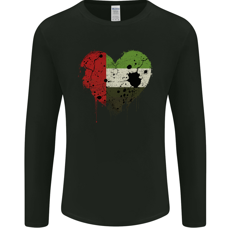 Love UAE Flag Day Emirati Day Football Mens Long Sleeve T-Shirt Black