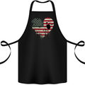 Love USA Flag Independence Day American Cotton Apron 100% Organic Black