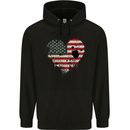 Love USA Flag Independence Day American Mens 80% Cotton Hoodie Black