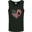 Love USA Flag Independence Day American Mens Vest Tank Top Black