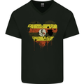 Love Uganda Flag Ugandan Day Football Mens V-Neck Cotton T-Shirt Black