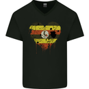 Love Uganda Flag Ugandan Day Football Mens V-Neck Cotton T-Shirt Black