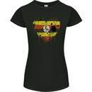 Love Uganda Flag Ugandan Day Football Womens Petite Cut T-Shirt Black
