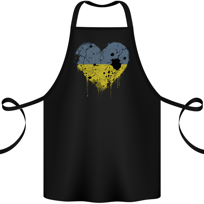 Love Ukraine Flag Ukrainian Day Football Cotton Apron 100% Organic Black