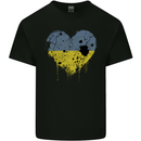 Love Ukraine Flag Ukrainian Day Football Mens Cotton T-Shirt Tee Top Black