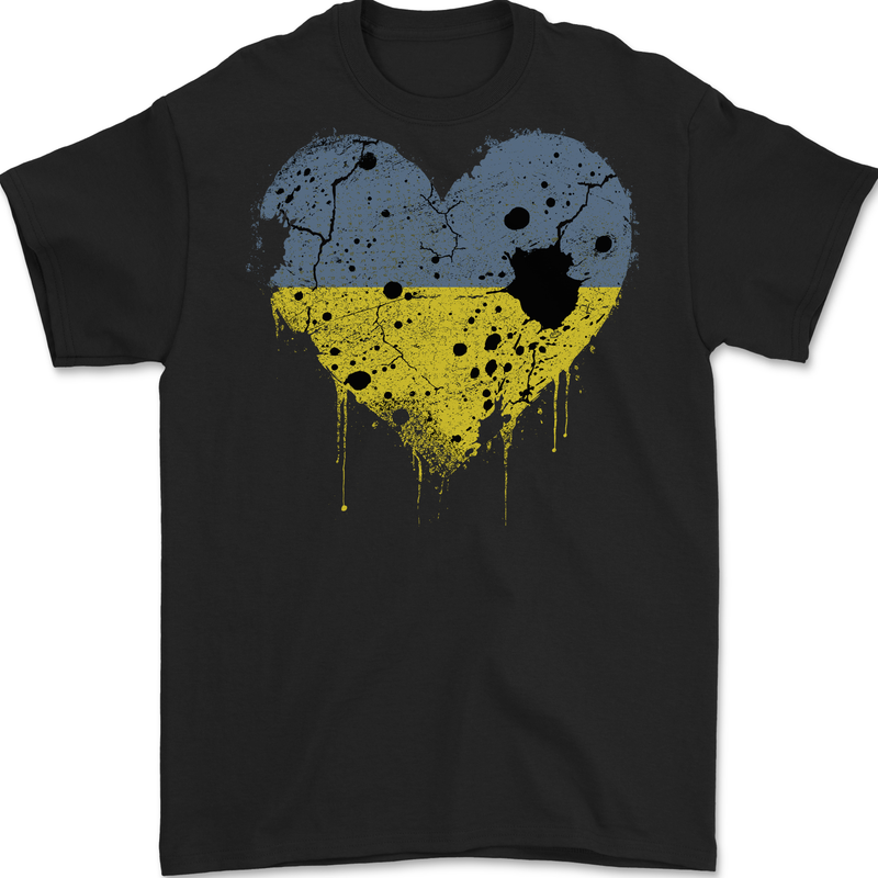 Love Ukraine Flag Ukrainian Day Football Mens Gildan Cotton T-Shirt Black
