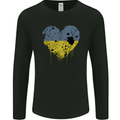Love Ukraine Flag Ukrainian Day Football Mens Long Sleeve T-Shirt Black