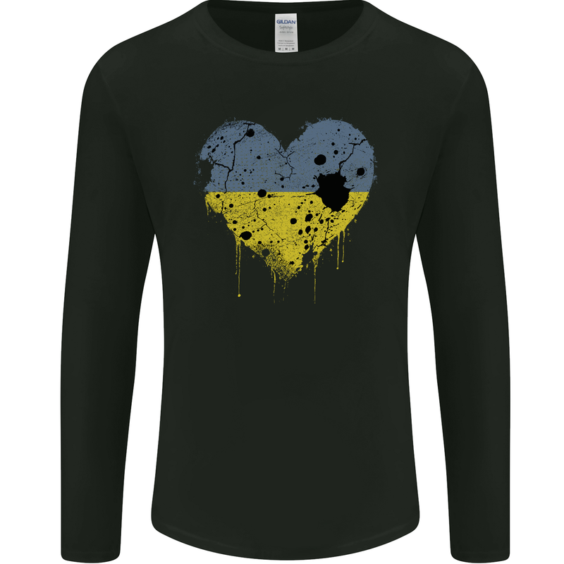 Love Ukraine Flag Ukrainian Day Football Mens Long Sleeve T-Shirt Black