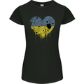 Love Ukraine Flag Ukrainian Day Football Womens Petite Cut T-Shirt Black
