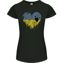 Love Ukraine Flag Ukrainian Day Football Womens Petite Cut T-Shirt Black