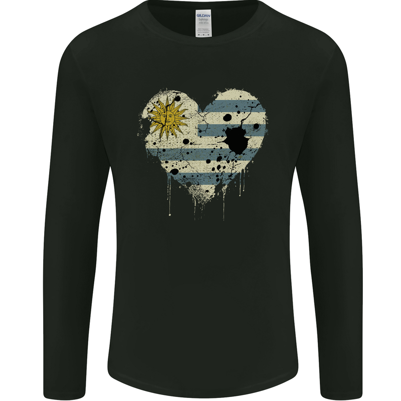 Love Uruguay Flag Uruguayan Day Football Mens Long Sleeve T-Shirt Black