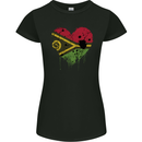 Love Vanuatu Flag Day Football Womens Petite Cut T-Shirt Black