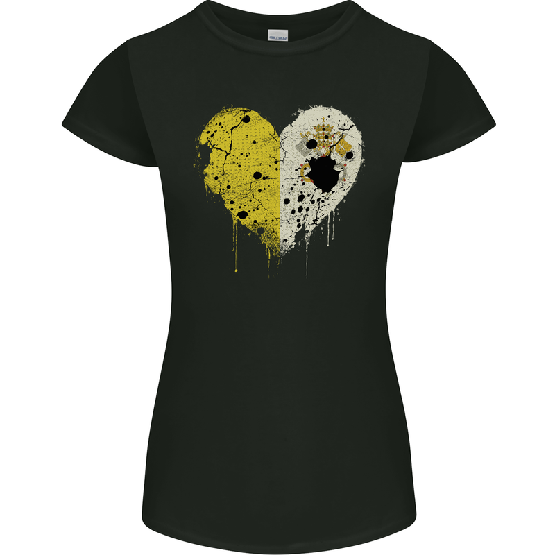 Love Vatican Flag Day Womens Petite Cut T-Shirt Black