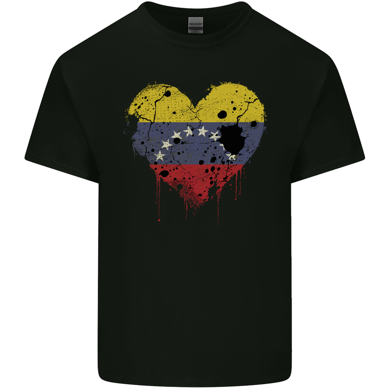 Love Venezuela Flag Venezuelans Day Football Mens Cotton T-Shirt Tee Top Black