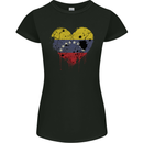 Love Venezuela Flag Venezuelans Day Football Womens Petite Cut T-Shirt Black